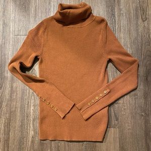 Mauve by Anthropologie Orange Turtleneck Sweater